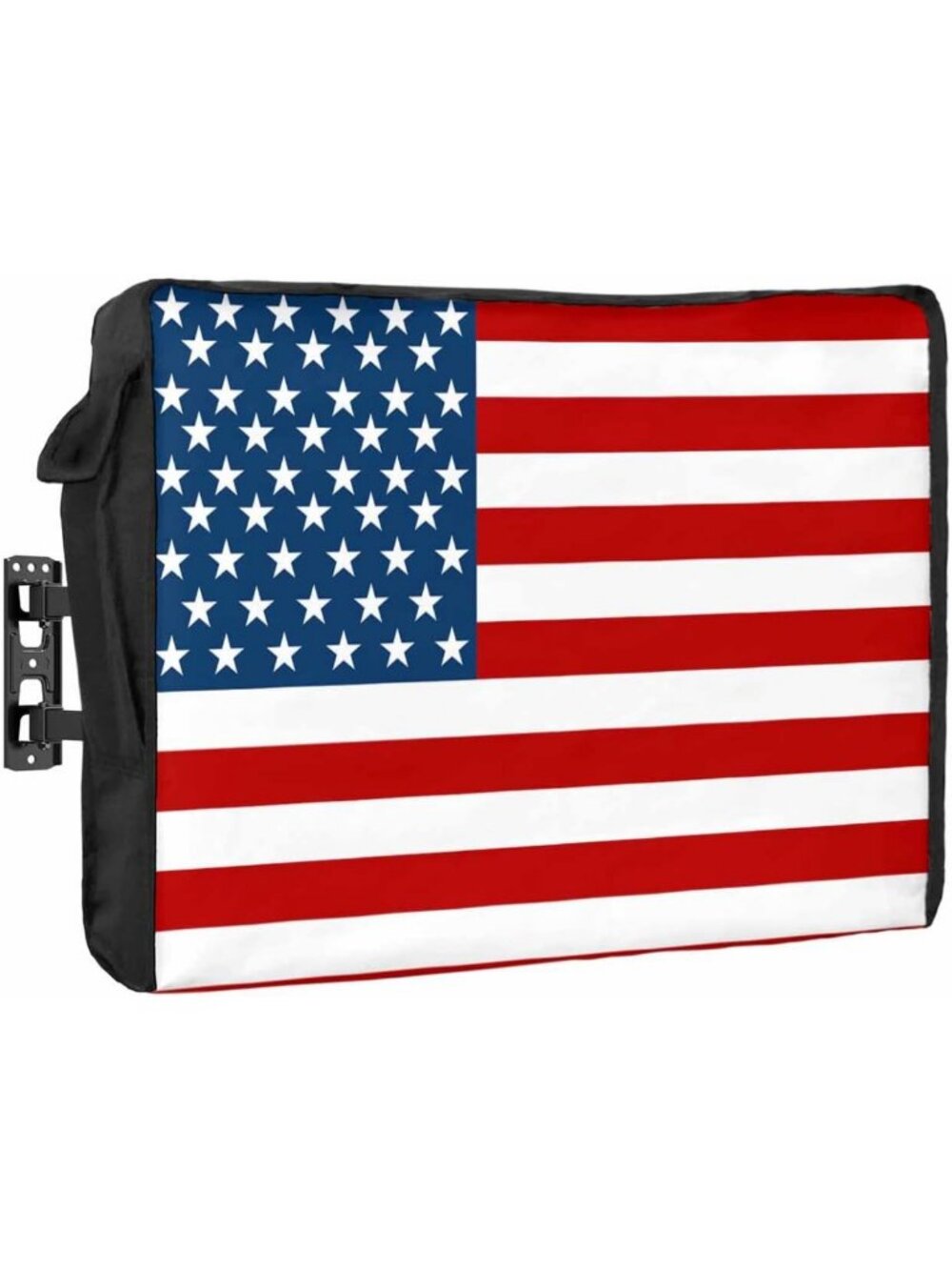 Weatherproof Outdoor TV Cover 52-55" | American Flag Design, Remote Pocket